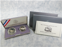 Mount Rushmore Anniversary Silver Dollar & Half Dollar Proofs with Box & COA  (U.S. Mint, 1991)