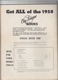 NEW YORK YANKEES YEARBOOK  (Big League Books, 1958) 