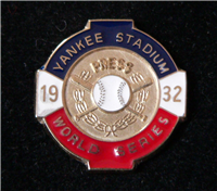 1932 World Series Press Pin (Yankee Stadium)