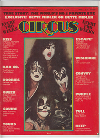CIRCUS  #130    (Circus Enterprises Corporation, April, 1975) KISS, Queen, Bette Midler