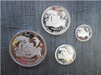 4 Coin Government of Anguilla Silver Set 1970