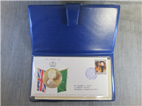 COOK ISLANDS Queen Elizabeth II $25 Silver Proof and First Day Cover  (Franklin Mint, 1977)