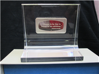 Father's Day 1000 Grains Proof Ingot In Lucite Display  (Franklin Mint, 1974)