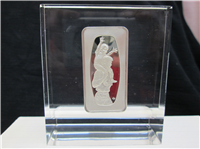 Father's Day 500 Grains Proof Ingot In Lucite Display  (Franklin Mint, 1978)