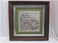 THE INDIAN ELEPHANT by Donald Richard Miller Silver Wall Sculpture  (Franklin Mint, 1977)