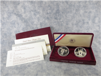 Olympic 90% Silver Dollar Proof 2-Coin Set in Box with COA (US Mint, 1983-1984)