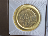 The Continental Mint, Inc. 1976 Christmas Plate, 8 inches, Norman Rockwell  (Gold-Plated Pewter)
