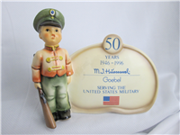 50 YEARS SERVING THE UNITED STATES MILITARY 5 1/4 inch Plaque  (Hummel 726, TMK 7)