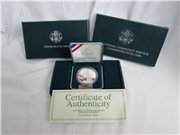 1996S National Community Service Silver Dollar Proof with Box and COA (US Mint, 1996)