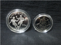 1994S World Cup Commemorative 90% Silver Dollar & Half Dollar Proofs with Box and COA   (US Mint, 1994)