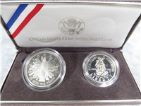 1989S US Congressional 200th Anniversary Silver Dollar & Half Dollar Proofs with Box & COA   (US Mint, 1989)