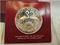 BAHAMAS ISLANDS 1976  $2 Two-Dollar "Flamingo"  Silver Proof Coin 