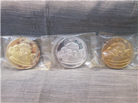The United States Bicentennial Three Medals Set (Silver Mint, Sterling and Bronze)
