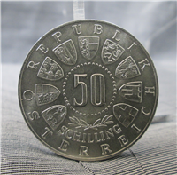 AUSTRIA 1964  50 Shillings  Winter Olympics Commemorative  Silver Coin KM 2896