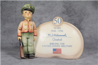 50 YEARS SERVING THE UNITED STATES MILITARY 5-1/4 inch Plaque  (Hummel 726, TMK 7)