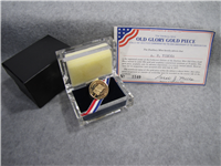 Old Glory American Flag 200th Anniversary 14 KT Gold Medal (Danbury Mint, 1977)