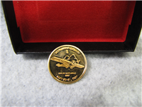 50th Anniversary Lindbergh First Solo Transatlantic Flight 14 KT Gold Medal (Danbury Mint, 1977)