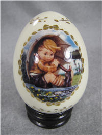 M. I. Hummel UMBRELLA BOY 3-1/2 inch Porcelain Egg  (Danbury Mint, 1994)