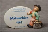 MERRY WANDERER  3-1/2 x  5-3/4 inch Christmas at Stadthalle Kassel 1997 Plaque  (Hummel 187A, TMK 7)