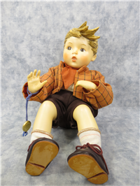 UMBRELLA BOY 8-1/2 inch Porcelain Doll (Hummel 518, TMK 6, 1989)