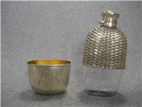 Basket Weaved 1/16 Pint Sterling & Glass 5 1/4" Decanter (Gorham 20th Century)