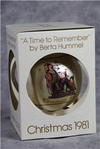 A TIME TO REMEMBER 3" Berta Hummel Ornament 8th Limited Edition (Schmid, 1981)