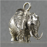 Vintage Sterling 1 1/4" 3D Elephant Charm  (MAF) 