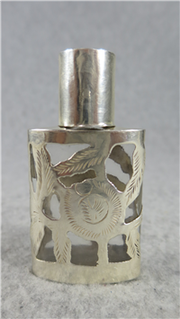 Pierced Sterling & Glass 2 1/8" Perfume Bottle  (Mexico, JMN) 