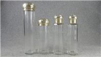Cherub Sterling 4 Piece Vanity Glass Bottle Set  (Neal Brothers, 1901) 