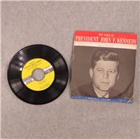 THE VOICE OF PRESIDENT JOHN F. KENNEDY  (Golden Record FF-766,  1964)  45 RPM Record