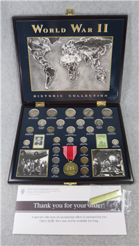 World War II Historic Silver Coin Collection 1941-1945 with Stamps & Medal (2004)