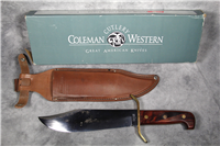 Vintage 1980s COLEMAN WESTERN W49 Wood Bowie Sheath Knife