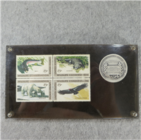 Best US Commemorative Stamp Issue of 1971 Silver Medal & Stamps (MACO, 1971)