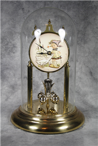Hummel GOOSE GIRL 11-1/2 inch Anniversary Glass Dome Clock (Hummel 750, TMK 7)