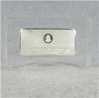 Engraved 5000 Grains Solid Sterling Silver Ingot In Lucite  (Franklin Mint, 1972)