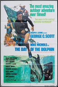 THE DAY OF THE DOLPHIN  Original American Style D One Sheet   (Avco. Embassy, 1973) 