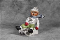 BOY ON SLED 2-3/4 inch Figurine  (Hummel 13904-07, TMK 5)