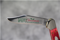 2014 CASE XX 25504 - 61749L SS Christmas Red Bone Mini CopperLock Pocket Knife