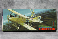 Vintage WWI ALBATROSS 1/4" Scale Plastic Airplane Model Kit  (Aurora 142-98, 1963)