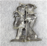 BOY & GIRL 3 inch Pot Metal Brooch Pin  (Silson/Hummel, circa 1940, Germany)
