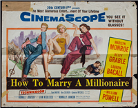 HOW TO MARRY A MILLIONAIRE  Original American Half Sheet   (20th Century Fox, 1953) 