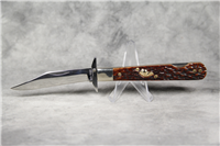 Rare KA-BAR Limited Edition Bone Swing Guard Knife w/ 14kt Gold Dogs Head Shield