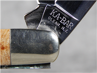 KA-BAR Limited Edition Jigged Bone Jack Knife w/ 14kt Gold Dog's Head Shield