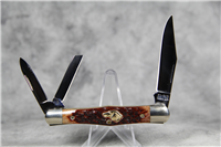 KA-BAR Limited Ed Bone Swell-Center Whittler Knife w/ 14kt Gold Dogs Head Shield