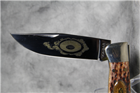 1989 KA-BAR CK89 Club Exclusive Jigged Bone Grizzly Folding Hunters Knife