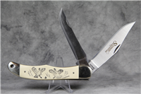 Vintage SCHRADE SCRIMSHAW SC-508 Turkey Folding Hunter Knife