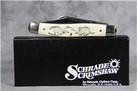 SCHRADE SCRIMSHAW SC-505 Raccoons Stockman Knife