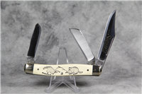 SCHRADE SCRIMSHAW SC-505 Raccoons Stockman Knife