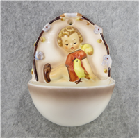 ANGEL WITH YELLOW BIRD 4-1/2 inch Holy Water Font (Hummel 167, TMK 7)