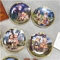 SEASONS OF JOY 12 Plate Set with Wooden Perpetual Calendar Display (Bradford Exchange, 1999)